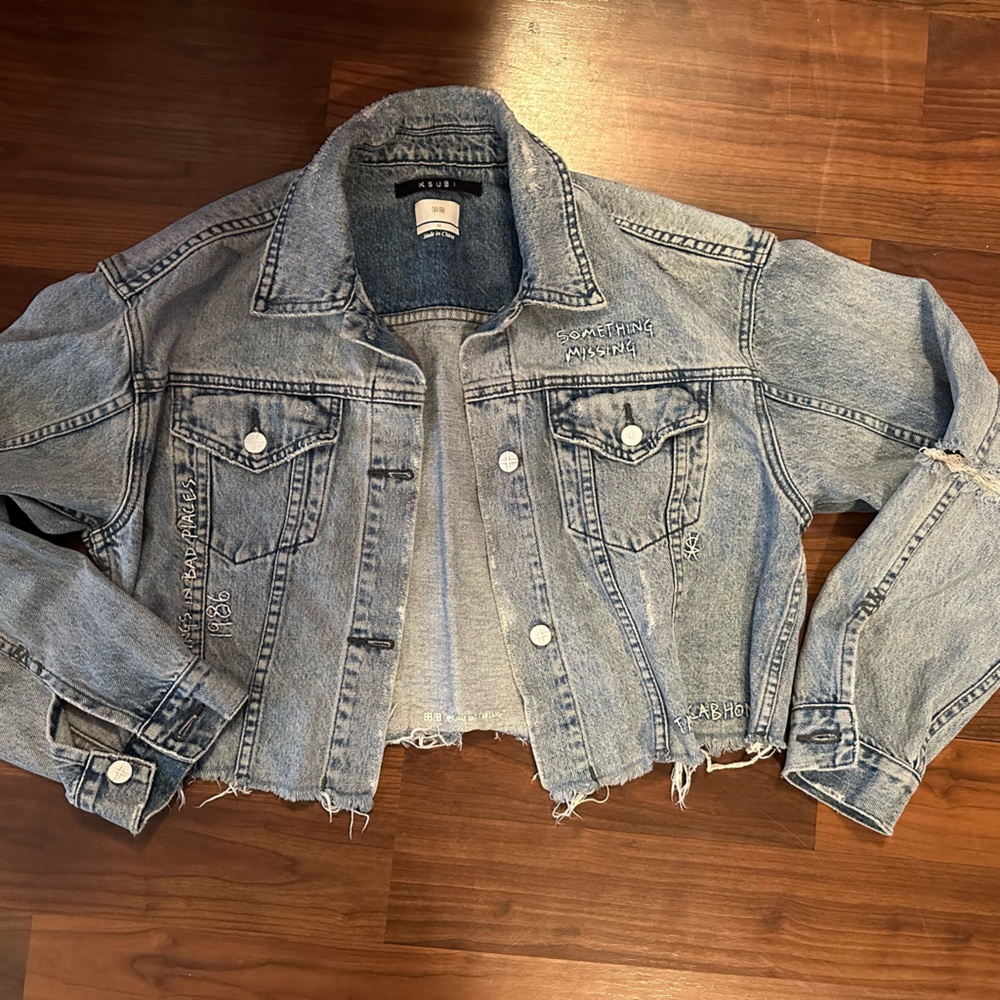 Ksubi Something Missing Crop Denim Jacket Medium - image 5